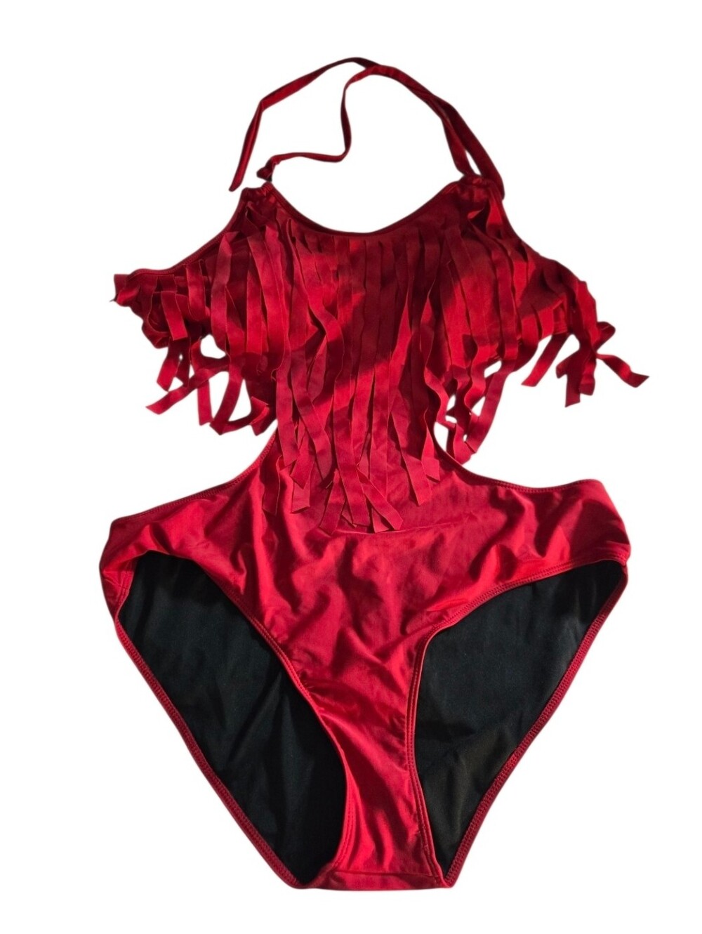 Red‎ Fringe One-Piece Swimsuit